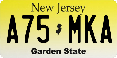 NJ license plate A75MKA