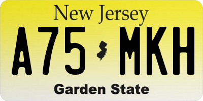 NJ license plate A75MKH