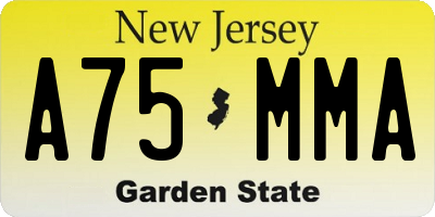 NJ license plate A75MMA