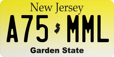 NJ license plate A75MML