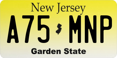 NJ license plate A75MNP