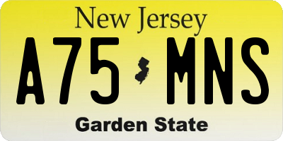 NJ license plate A75MNS