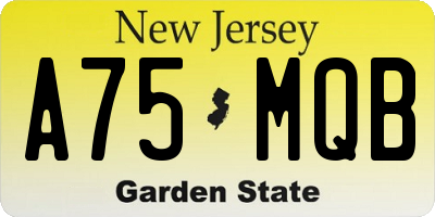NJ license plate A75MQB