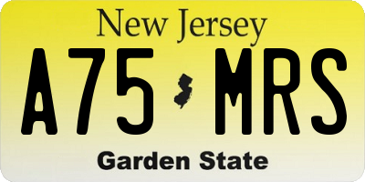 NJ license plate A75MRS
