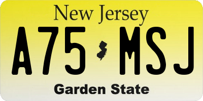 NJ license plate A75MSJ