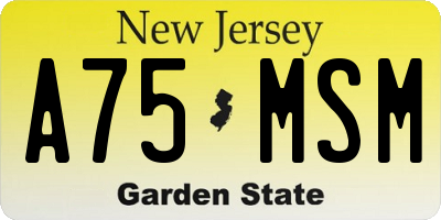 NJ license plate A75MSM