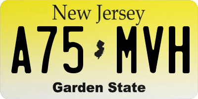 NJ license plate A75MVH