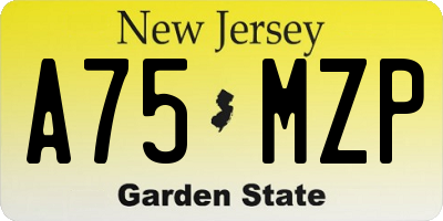 NJ license plate A75MZP