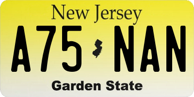 NJ license plate A75NAN