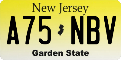 NJ license plate A75NBV