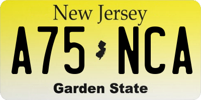 NJ license plate A75NCA