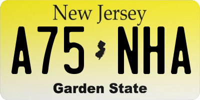 NJ license plate A75NHA