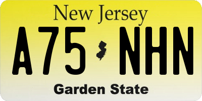 NJ license plate A75NHN