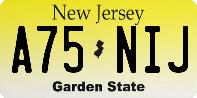 NJ license plate A75NIJ