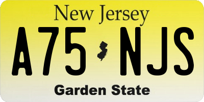 NJ license plate A75NJS