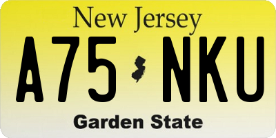 NJ license plate A75NKU