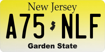 NJ license plate A75NLF