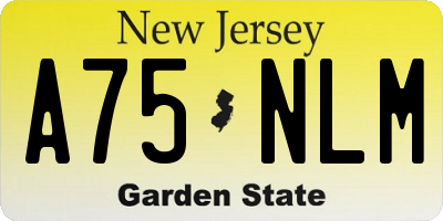 NJ license plate A75NLM