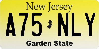NJ license plate A75NLY