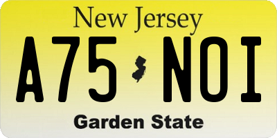 NJ license plate A75NOI