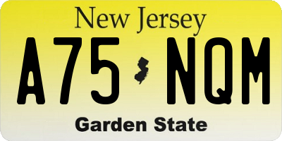 NJ license plate A75NQM