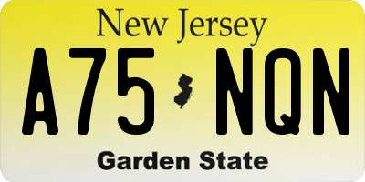 NJ license plate A75NQN