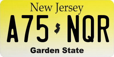 NJ license plate A75NQR
