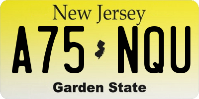 NJ license plate A75NQU