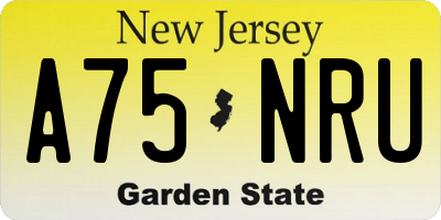 NJ license plate A75NRU
