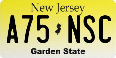 NJ license plate A75NSC