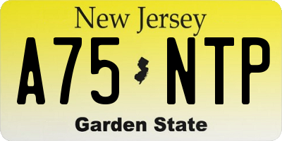 NJ license plate A75NTP
