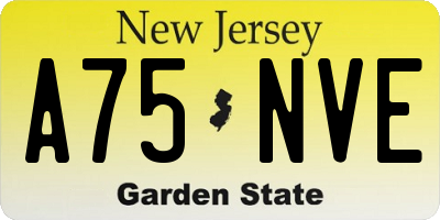 NJ license plate A75NVE