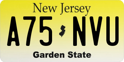 NJ license plate A75NVU