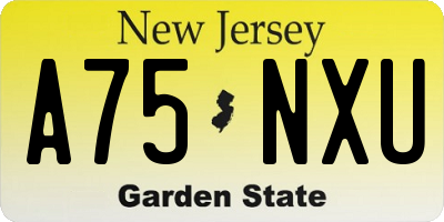 NJ license plate A75NXU