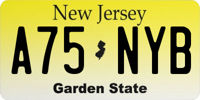 NJ license plate A75NYB