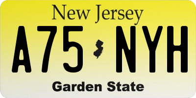 NJ license plate A75NYH