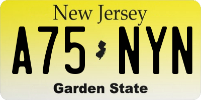 NJ license plate A75NYN