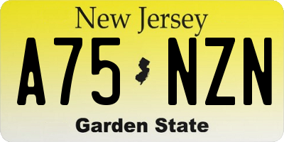 NJ license plate A75NZN