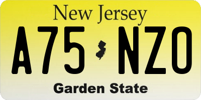 NJ license plate A75NZO