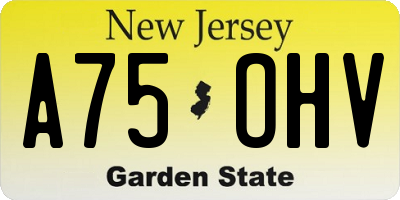 NJ license plate A75OHV