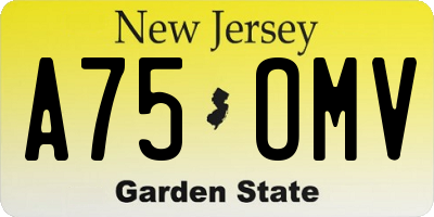 NJ license plate A75OMV
