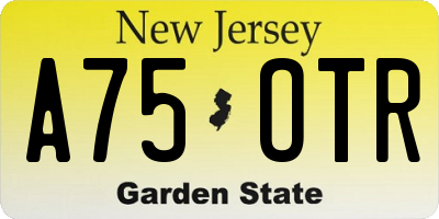 NJ license plate A75OTR