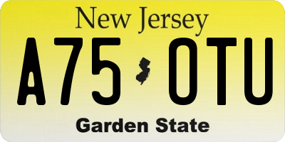 NJ license plate A75OTU