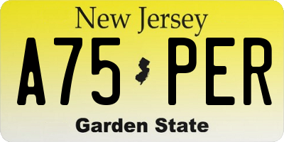 NJ license plate A75PER