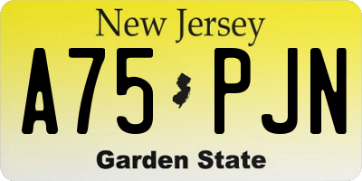 NJ license plate A75PJN