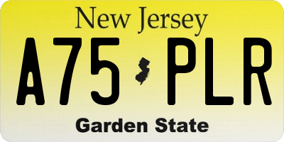 NJ license plate A75PLR