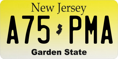 NJ license plate A75PMA