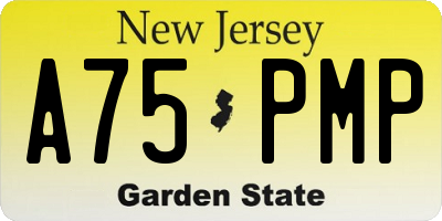 NJ license plate A75PMP