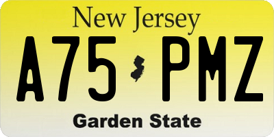NJ license plate A75PMZ