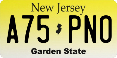 NJ license plate A75PNO